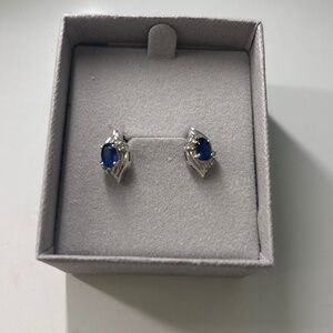 REAL sapphire and diamond studs